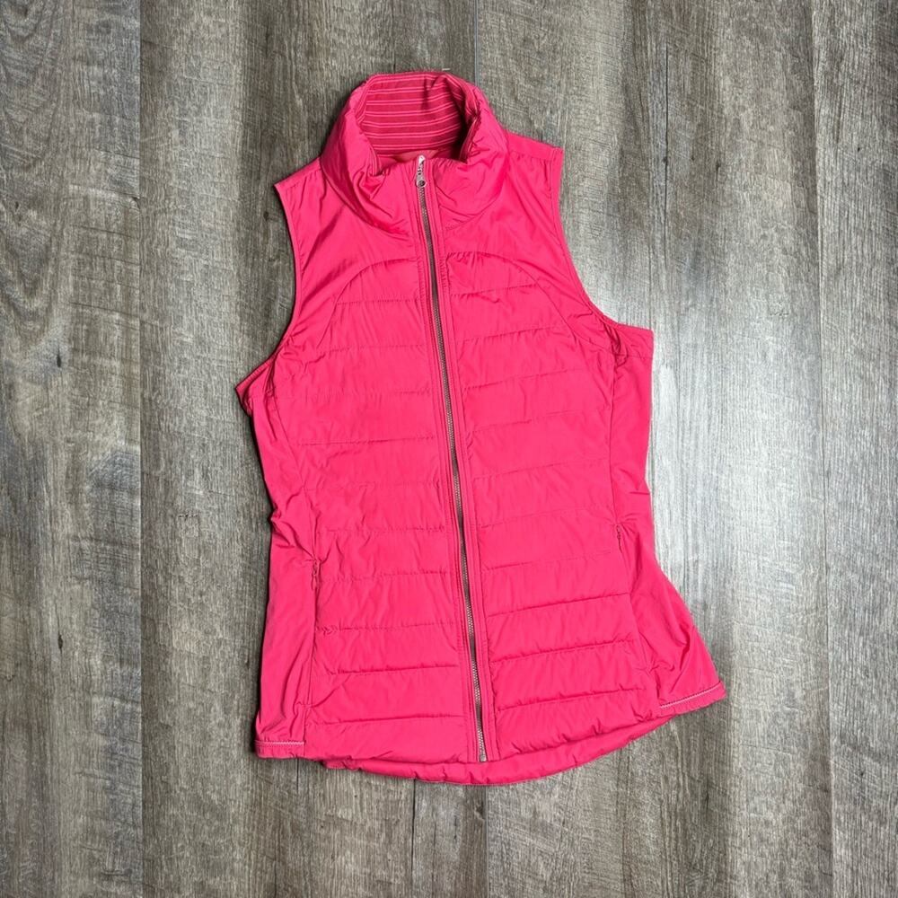lululemon Boom Juice Pink Fluffed Up Goose Down Vest Size 8